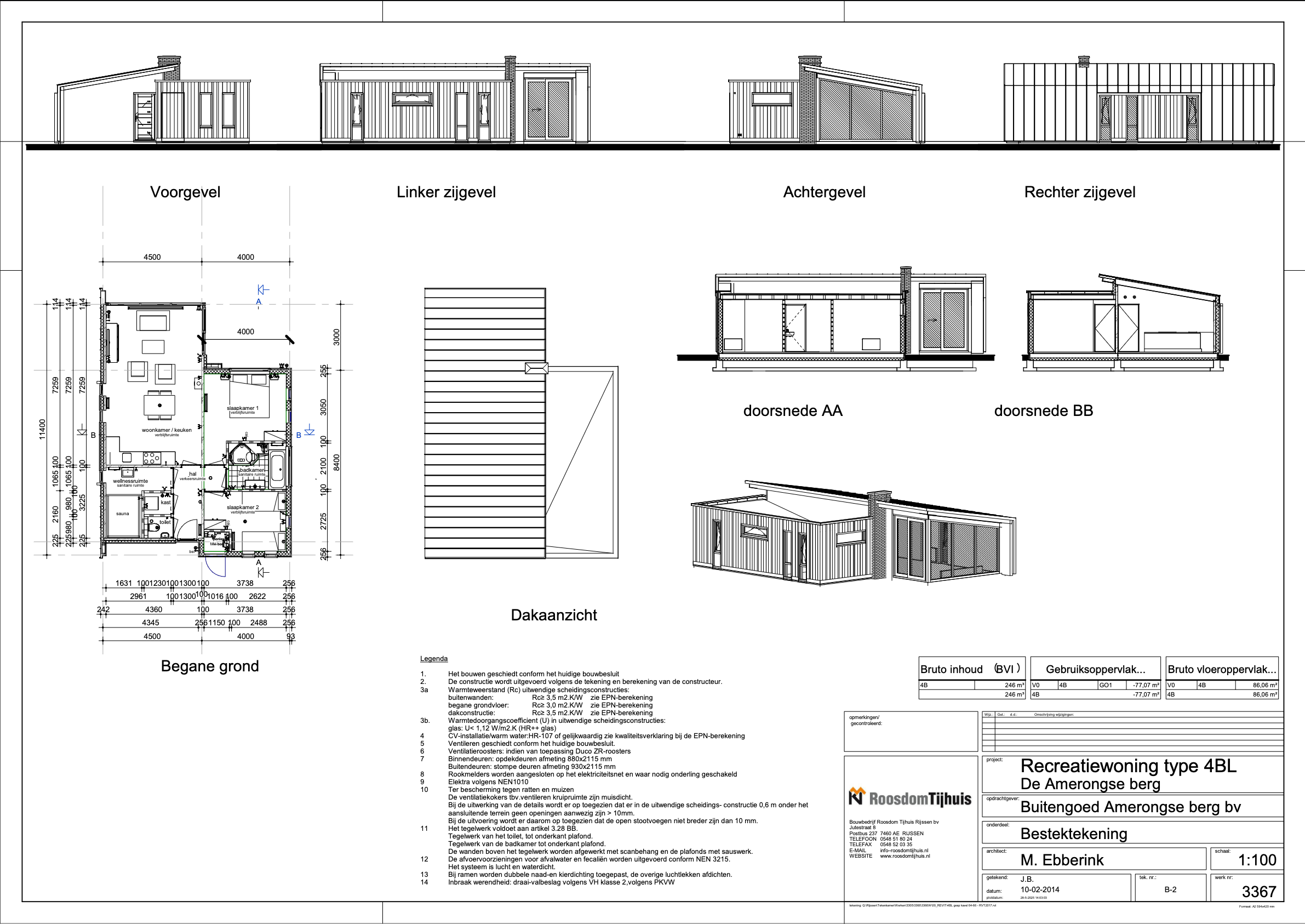 Plattegrond Recreatievilla 4-persoons Extra Luxe