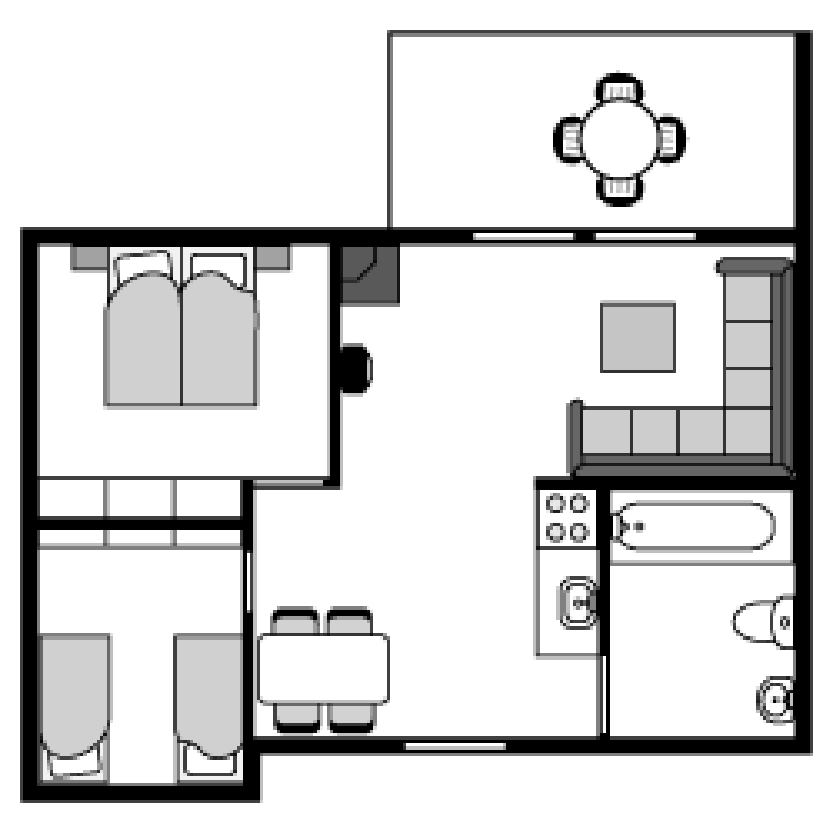 Plattegrond 4-persoons (4B1 / C1 / VB22)