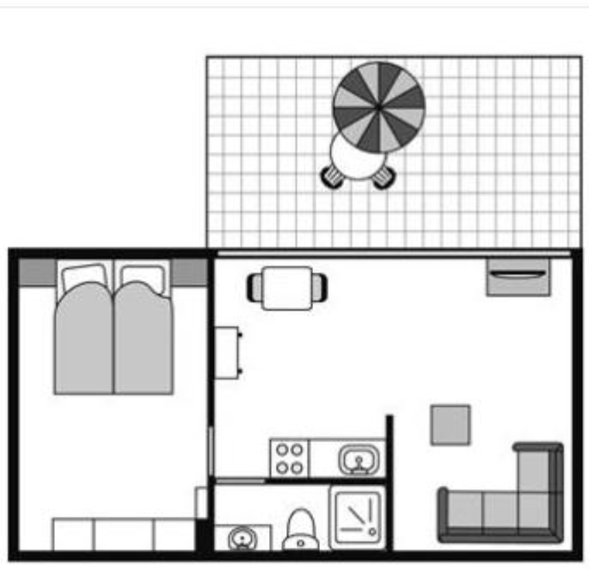 Plattegrond 2-persoons type LB18 / 2B1 (A1)