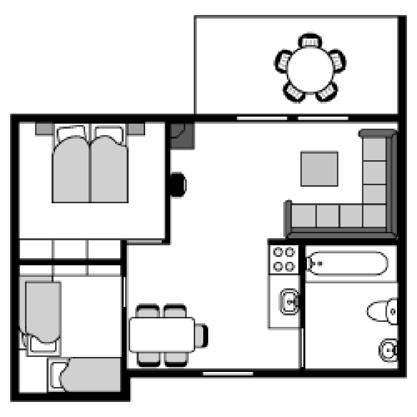 Plattegrond 4-persoons Variant (4CK / BK / VB26)