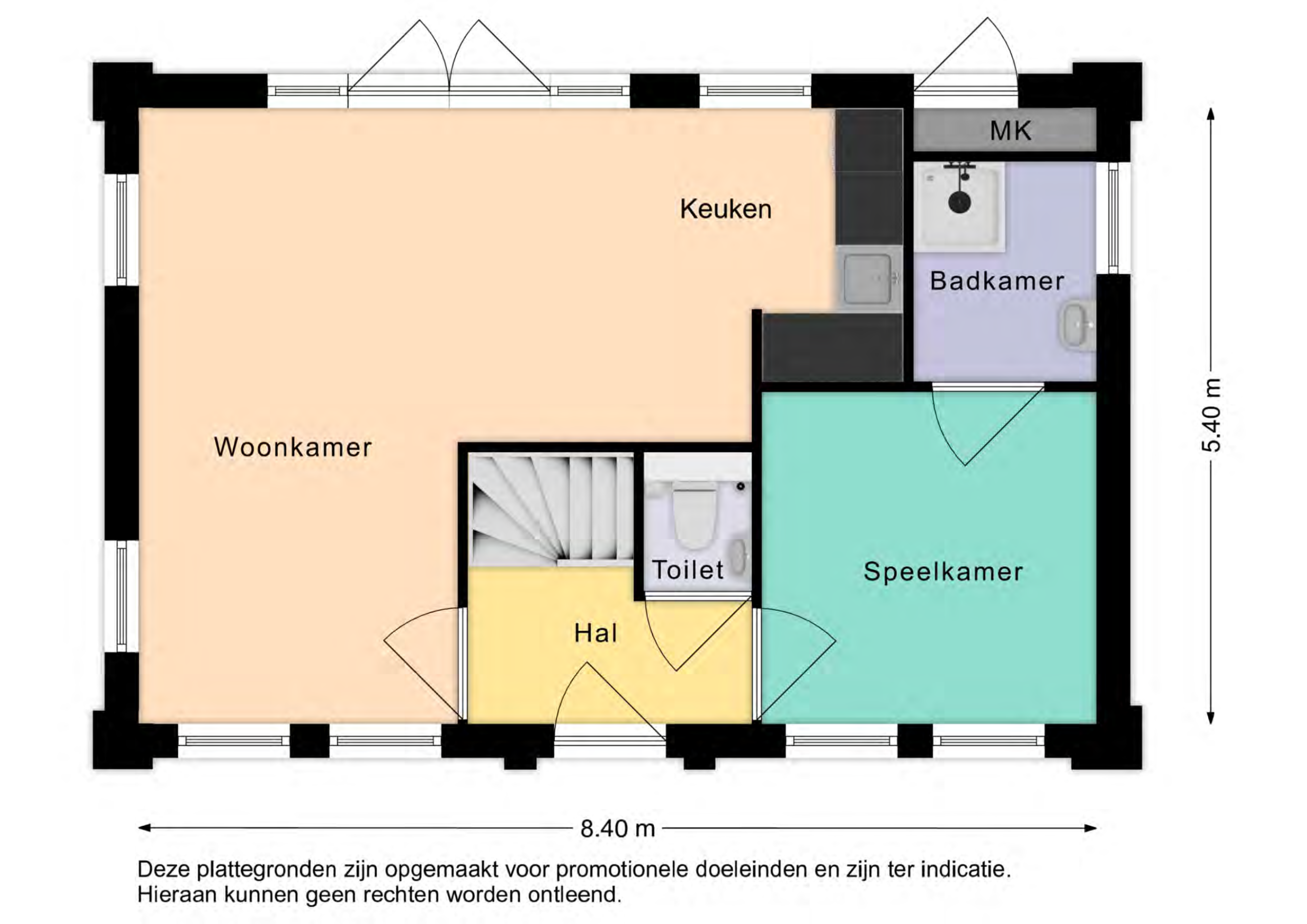 Plattegrond Notariswoning 4-persoons Kinderbungalow