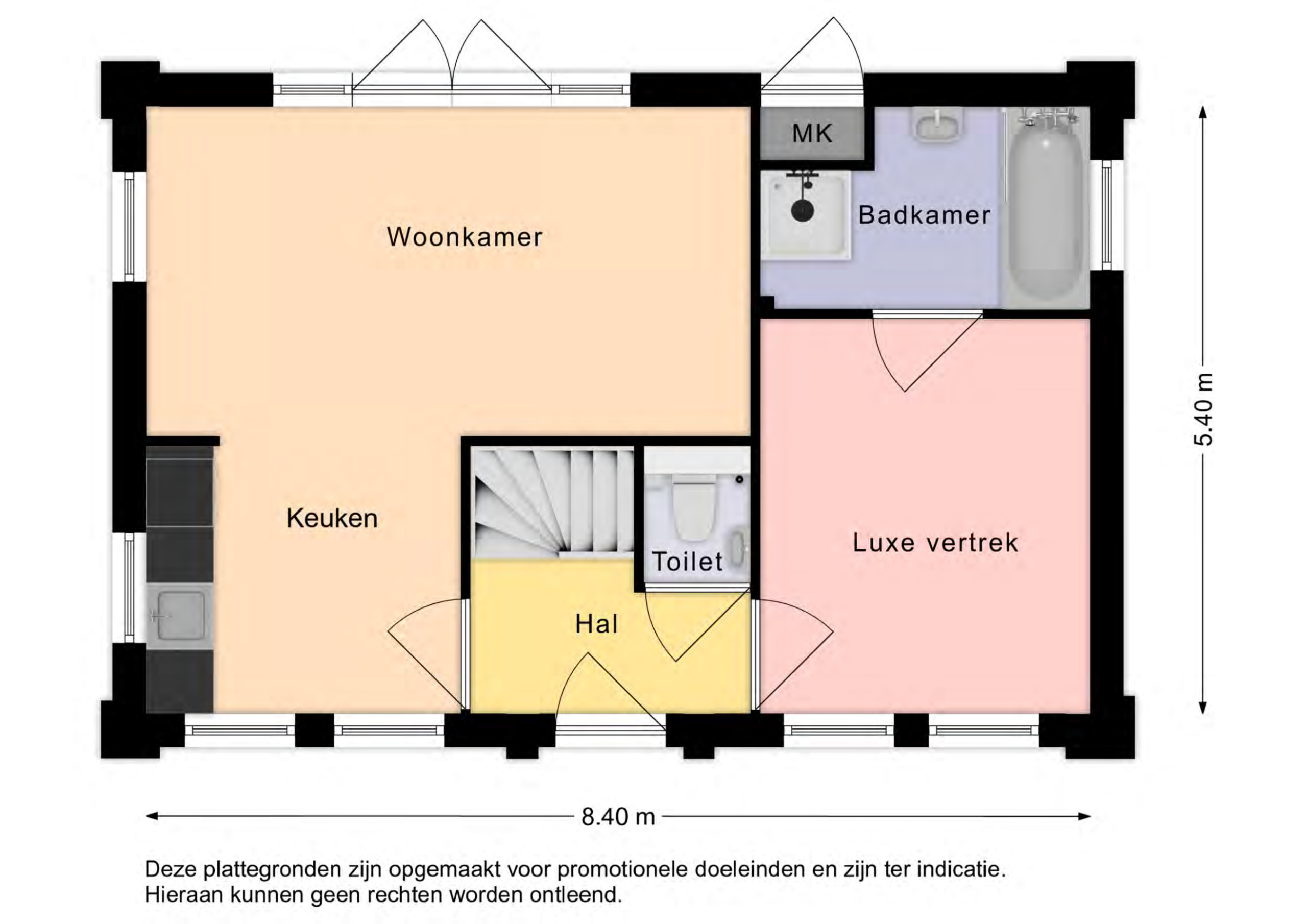 Plattegrond Notariswoning 4-persoons Luxe
