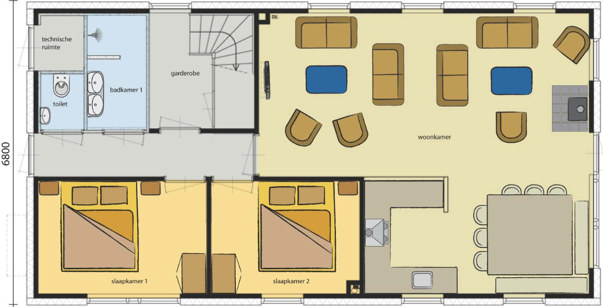 Plattegrond Woningtype 12-persoons Luxe vrijstaand